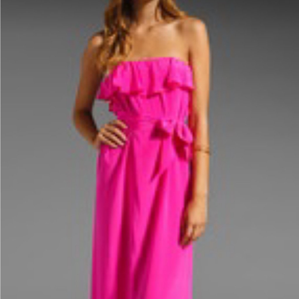 Amanda Uprichard Silk Strapless Gown Size Medium